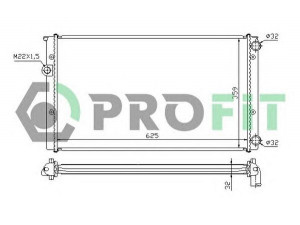 PROFIT PR 9522A4 radiatorius, variklio aušinimas 
 Aušinimo sistema -> Radiatorius/alyvos aušintuvas -> Radiatorius/dalys
1H0121253BM, 1H0121253BA, 1H0121253BD