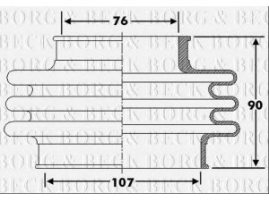 BORG & BECK BCB6276 gofruotoji membrana, kardaninis velenas 
 Ratų pavara -> Gofruotoji membrana
A1693600568