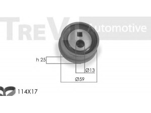 TREVI AUTOMOTIVE KD1015 paskirstymo diržo komplektas 
 Techninės priežiūros dalys -> Papildomas remontas
083119, 0831R2, 083108, 083119