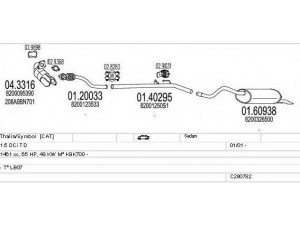 MTS C280782010717 išmetimo sistema 
 Išmetimo sistema -> Išmetimo sistema, visa