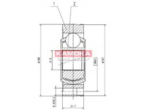 KAMOKA 8738 jungčių komplektas, kardaninis velenas 
 Ratų pavara -> Sujungimai/komplektas
701 498 103 A, 701 498 103 AX