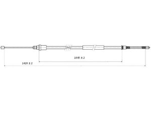 FERODO FHB432824 trosas, stovėjimo stabdys 
 Stabdžių sistema -> Valdymo svirtys/trosai
3640000QAA, 4500251, 7700311217
