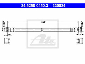 ATE 24.5258-0450.3 stabdžių žarnelė 
 Stabdžių sistema -> Stabdžių žarnelės
44230-00QAD, 44 15 858, 93183554