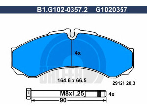 GALFER B1.G102-0357.2 stabdžių trinkelių rinkinys, diskinis stabdys 
 Techninės priežiūros dalys -> Papildomas remontas
1906401, 2992339, 2995633, 2995693