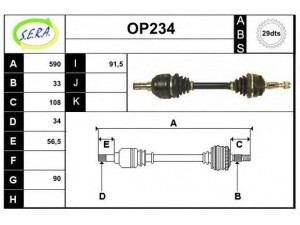SERA OP234 kardaninis velenas 
 Ratų pavara -> Kardaninis velenas
374183, 90350824