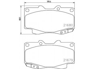 HELLA 8DB 355 013-481 stabdžių trinkelių rinkinys, diskinis stabdys 
 Techninės priežiūros dalys -> Papildomas remontas
044650K020, 044650K140, 04465YZZDV