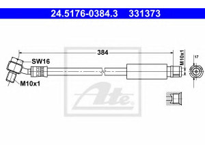 ATE 24.5176-0384.3 stabdžių žarnelė 
 Stabdžių sistema -> Stabdžių žarnelės
13237788, 13327446, 20912242, 20912243