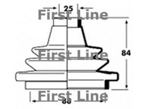 FIRST LINE FCB2353 gofruotoji membrana, kardaninis velenas 
 Ratų pavara -> Gofruotoji membrana