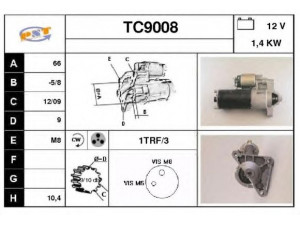SNRA TC9008 starteris 
 Elektros įranga -> Starterio sistema -> Starteris
5802G2, 5802L9, 5802M0