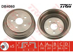 TRW DB4060 stabdžių būgnas 
 Stabdžių sistema -> Būgninis stabdys -> Stabdžių būgnas
4243132010