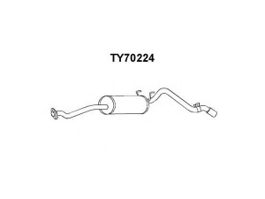 VENEPORTE TY70224 galinis duslintuvas 
 Išmetimo sistema -> Duslintuvas
1743054350, 1743054860, 17430YZZ6A