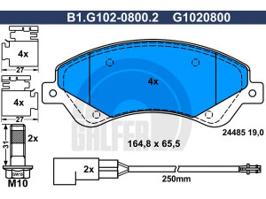 GALFER B1.G102-0800.2 stabdžių trinkelių rinkinys, diskinis stabdys 
 Techninės priežiūros dalys -> Papildomas remontas
1371403, 1433954, 1554523, 1560023