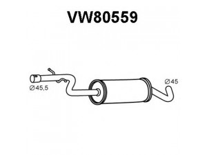 VENEPORTE VW80559 vidurinis duslintuvas 
 Išmetimo sistema -> Duslintuvas
1K0253209A, 1K0253209T
