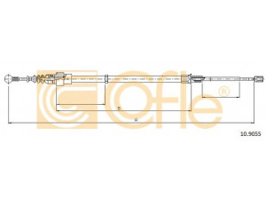 COFLE 10.9055 trosas, stovėjimo stabdys 
 Stabdžių sistema -> Valdymo svirtys/trosai
6Q0609721K
