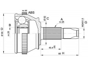 OPEN PARTS CVJ5212.10 jungčių komplektas, kardaninis velenas 
 Ratų pavara -> Sujungimai/komplektas
0046307034, 0060812760, 46307034