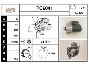 SNRA TC9041 starteris 
 Elektros įranga -> Starterio sistema -> Starteris
5802E1, 5802E4