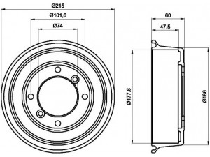 HELLA PAGID 8DT 355 302-041 stabdžių būgnas 
 Stabdžių sistema -> Būgninis stabdys -> Stabdžių būgnas
38722308, 21A22, GDB105