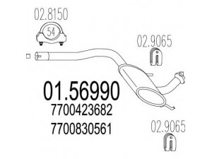 MTS 01.56990 vidurinis duslintuvas 
 Išmetimo sistema -> Duslintuvas
7700423682, 7700429427, 7700830559