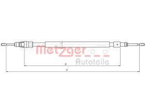 METZGER 10.4523 trosas, stovėjimo stabdys 
 Stabdžių sistema -> Valdymo svirtys/trosai
4745W4, 474616, 9680317880