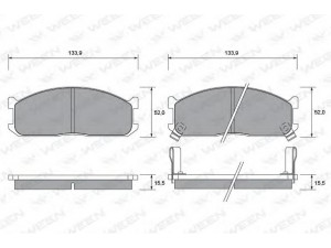 WEEN 151-1411 stabdžių trinkelių rinkinys, diskinis stabdys 
 Techninės priežiūros dalys -> Papildomas remontas
S23149280, S23149280A, S2YA3323Z