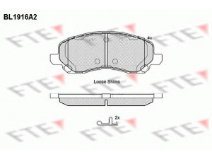 FTE BL1916A2 stabdžių trinkelių rinkinys, diskinis stabdys 
 Techninės priežiūros dalys -> Papildomas remontas
1607690380, 1607690480, 05191229AA