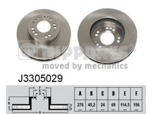 NIPPARTS J3305029 stabdžių diskas 
 Dviratė transporto priemonės -> Stabdžių sistema -> Stabdžių diskai / priedai
MB618344, MB858799, MB928243