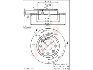 VILLAR 628.1350 stabdžių diskas 
 Stabdžių sistema -> Diskinis stabdys -> Stabdžių diskas
B46126251C, B46126251D, B4Y226251C