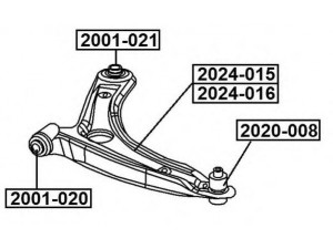 ASVA 2024-016 vikšro valdymo svirtis 
 Ašies montavimas/vairavimo mechanizmas/ratai -> Valdymo svirtis/pasukamosios svirties sujungimas -> Vairo trauklės (valdymo svirtis, išilginis balansyras, diago
05105040AA, 05105040AB, 05105040AC