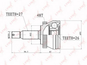 LYNXauto CO-3633A jungčių komplektas, kardaninis velenas
49591-1F410, 49591-1F410