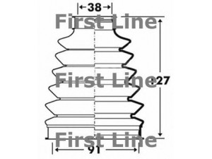 FIRST LINE FCB6102 gofruotoji membrana, kardaninis velenas 
 Ratų pavara -> Gofruotoji membrana
12793854