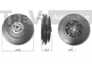 TREVI AUTOMOTIVE PC1283 skriemulys, alkūninis velenas 
 Diržinė pavara -> Dirželio skriemulys
80001830+80001156