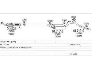 MTS C110279004020 išmetimo sistema 
 Išmetimo sistema -> Išmetimo sistema, visa