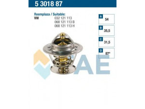FAE 5301887 termostatas, aušinimo skystis
SE-021032221 B, 030 121 113 B, 032 121 113