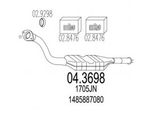 MTS 04.3698 katalizatoriaus keitiklis 
 Išmetimo sistema -> Katalizatoriaus keitiklis
1705JN, 1485887080