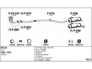 FENNO PE311 išmetimo sistema 
 Išmetimo sistema -> Išmetimo sistema, visa