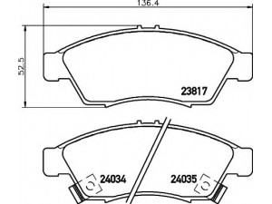 HELLA 8DB 355 011-081 stabdžių trinkelių rinkinys, diskinis stabdys 
 Techninės priežiūros dalys -> Papildomas remontas
5581054G30, 5581054G50, 5581054G51