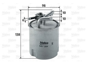 VALEO 587564 kuro filtras 
 Techninės priežiūros dalys -> Papildomas remontas
16400-EC00A, 16400EC00A