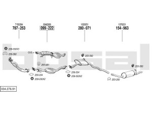 BOSAL 034.276.91 išmetimo sistema 
 Išmetimo sistema -> Išmetimo sistema, visa
