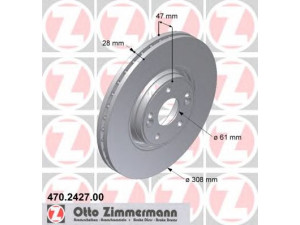 ZIMMERMANN 470.2427.00 stabdžių diskas 
 Stabdžių sistema -> Diskinis stabdys -> Stabdžių diskas
7701 206 831, 8200 019 581