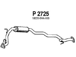FENNO P2725 vidurinis duslintuvas 
 Išmetimo sistema -> Duslintuvas
18220-SAA003