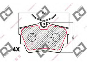 DJ PARTS BP1518 stabdžių trinkelių rinkinys, diskinis stabdys 
 Techninės priežiūros dalys -> Papildomas remontas
44060-00QAF, 4406000QAF, 4414029