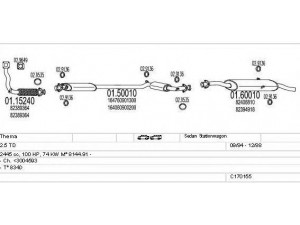MTS C170155008495 išmetimo sistema 
 Išmetimo sistema -> Išmetimo sistema, visa