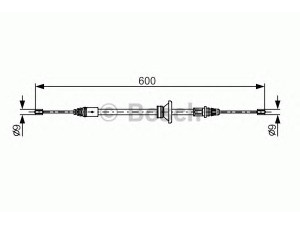 BOSCH 1 987 482 146 trosas, stovėjimo stabdys 
 Stabdžių sistema -> Valdymo svirtys/trosai
91166640, 82 00 008 472, 91166640