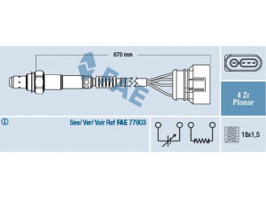 FAE 77302 lambda jutiklis 
 Variklis -> Variklio elektra
078 906 265 M, 377 906 265 B, 6KE 906 265 A