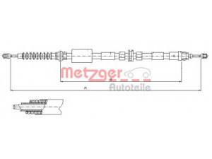 METZGER 11.5511 trosas, stovėjimo stabdys 
 Stabdžių sistema -> Valdymo svirtys/trosai
1116840, 1117105, 1126842, 1221742