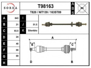 EAI T98163 kardaninis velenas
3910001B060