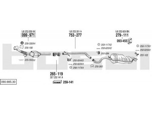 BOSAL 090.985.30 išmetimo sistema 
 Išmetimo sistema -> Išmetimo sistema, visa