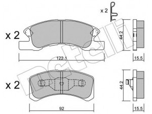 METELLI 22-0605-0 stabdžių trinkelių rinkinys, diskinis stabdys 
 Techninės priežiūros dalys -> Papildomas remontas
04465-B2040, 04491-97203, 04491-97209