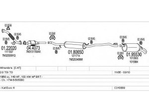MTS C310009006878 išmetimo sistema 
 Išmetimo sistema -> Išmetimo sistema, visa