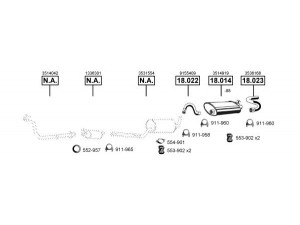ASMET VO185080 išmetimo sistema 
 Išmetimo sistema -> Išmetimo sistema, visa